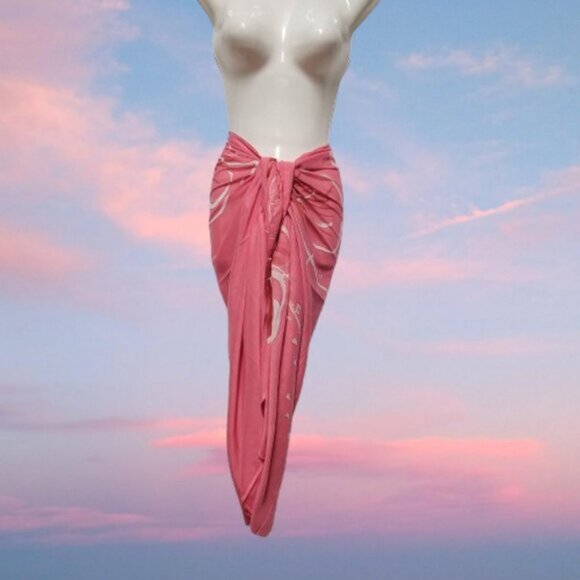 Womens Sarong Pareo Cotton Wrap HandPainted Batik Wrapskirt Beachwear -NEW - Picture 2 of 6